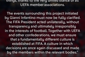 德足协主席：因凡蒂诺专断专行，必须确保FIFA塑造全新的组织文化