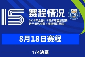 明日赛程颁布｜2026年全国U15青少年篮球联赛男子组总决赛1/4决赛