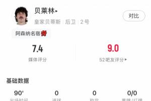 贝时尚还能战！31岁贝莱林顶住维尼建斯+姆巴佩攻势，全场7次抢断